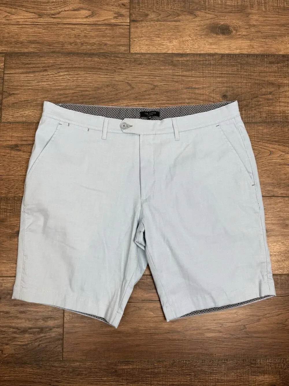 Ted Baker Light Blue Chino Shorts Mens Size 38R Flat Front